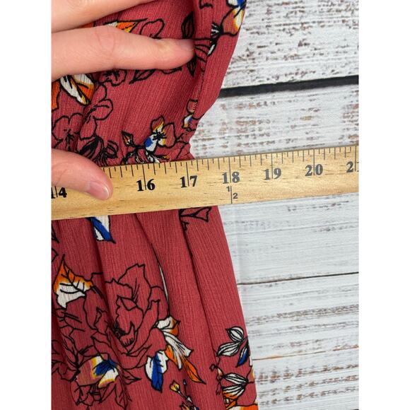 As U Wish High Neck Sleeveless Jumpsuit Wide Leg Small Boho Wedding Floral Beach - Picture 4 of 12